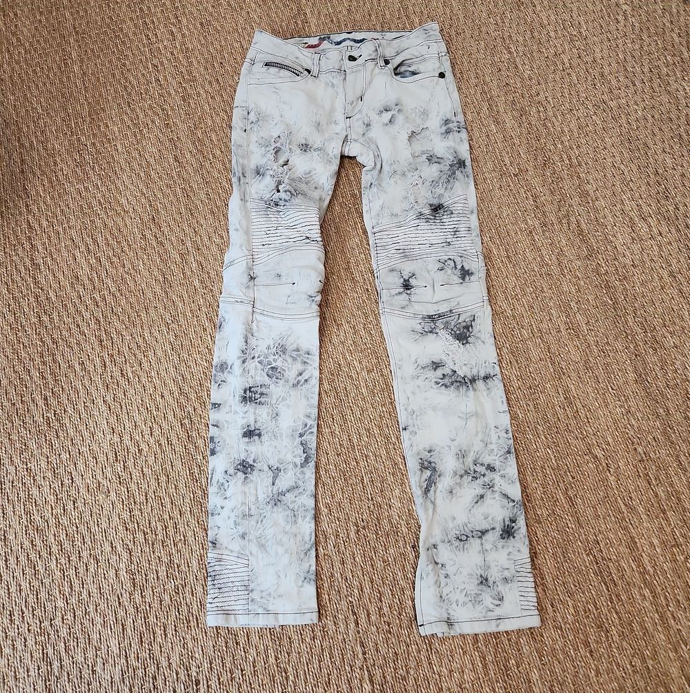 Rockstar White Tie-Dye Moto Skinny Jeans Size 27